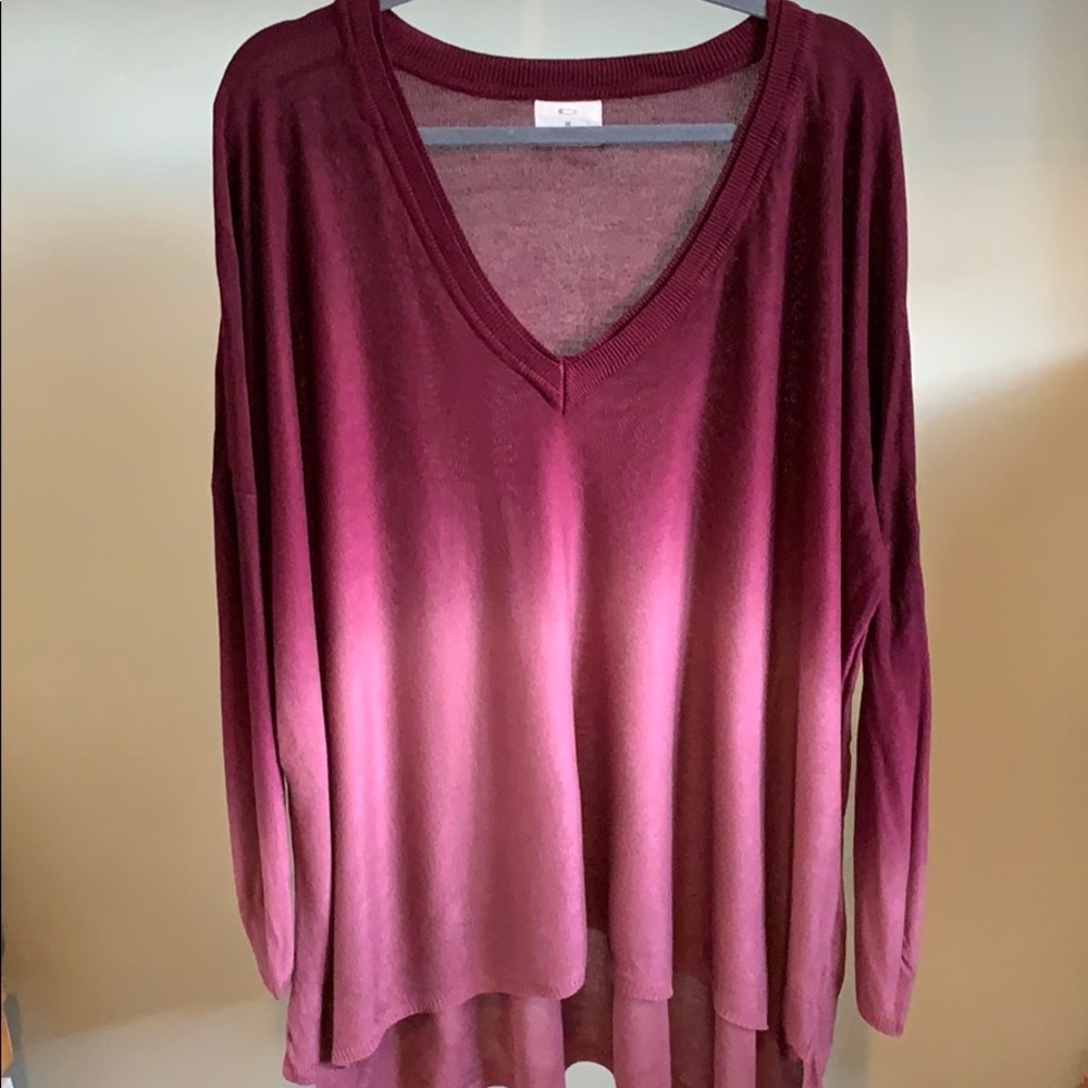 Anthro Berry Ombré oversized Sweater